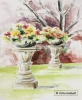 Blumenschalen im Park der Villa Hügel, 34 x 34 cm 